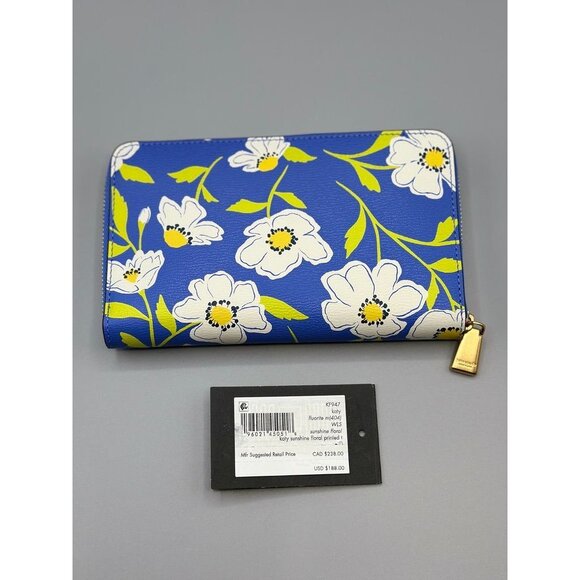 Kate Spade Katy Sunshine Floral Textured Leather Medium Zip Around Wallet KF947 - Picture 15 of 16
